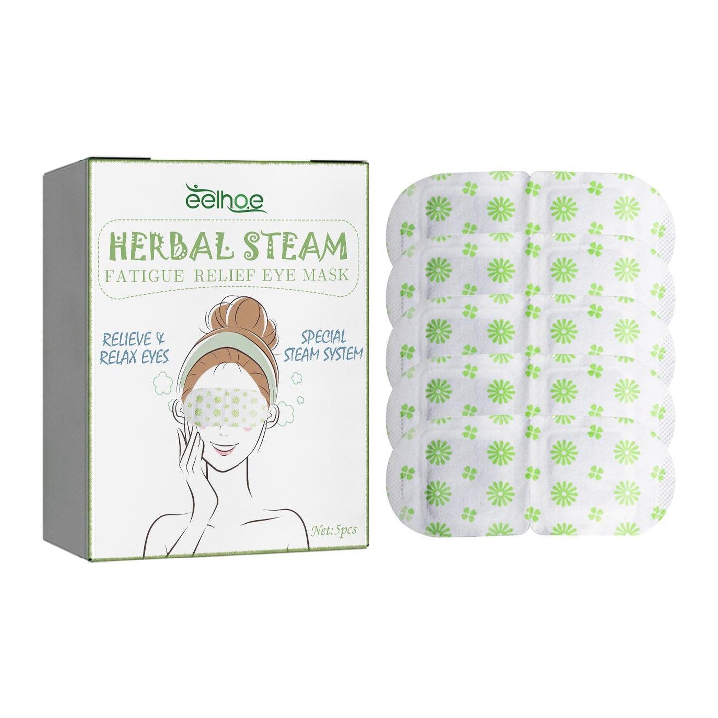 5-Pack Self-Heating Steam Eye Masks — Warm Relaxation Ritual for Tired Eyes