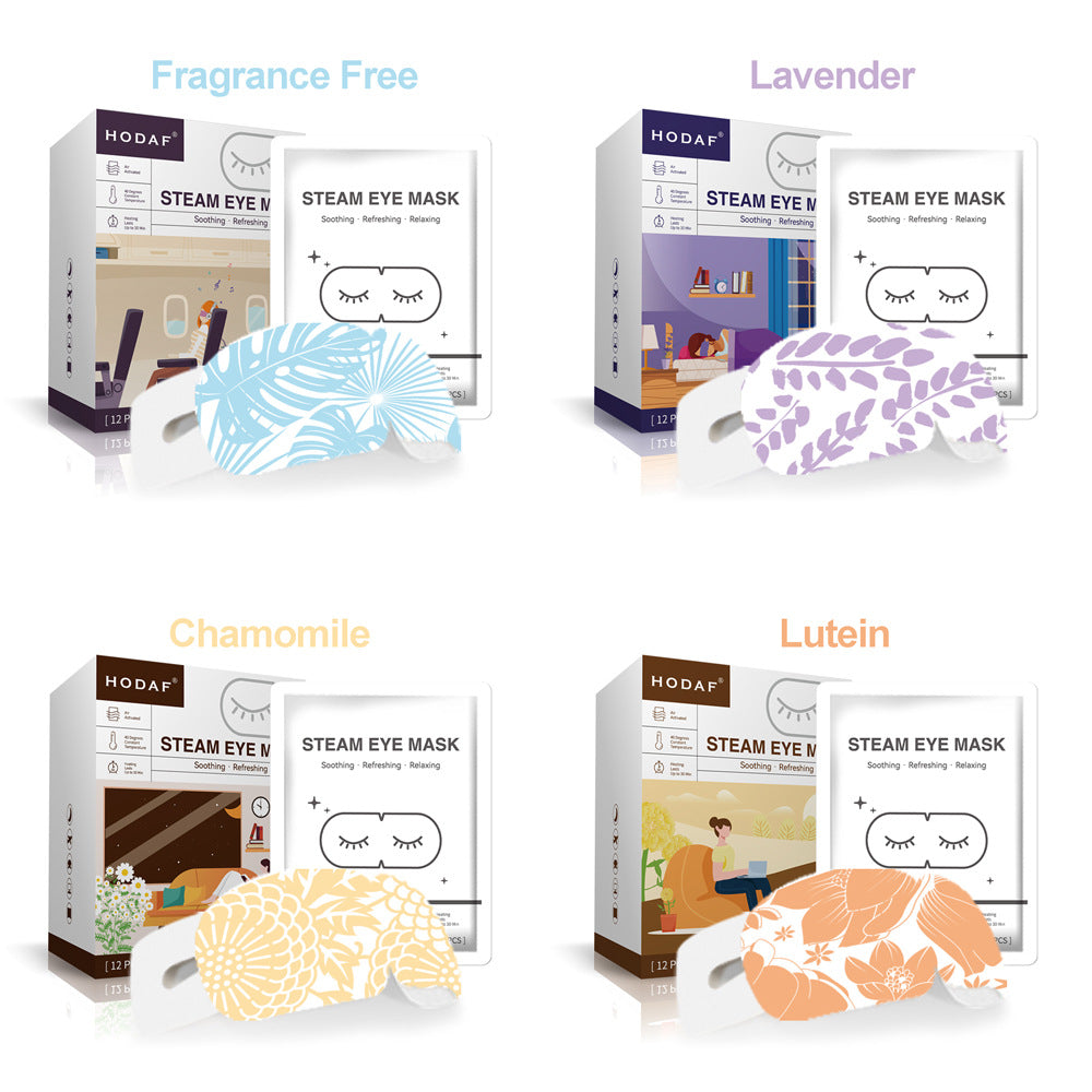 12-Pack Self-Heating Steam Eye Masks — Warm Relaxation Ritual for Tired Eyes