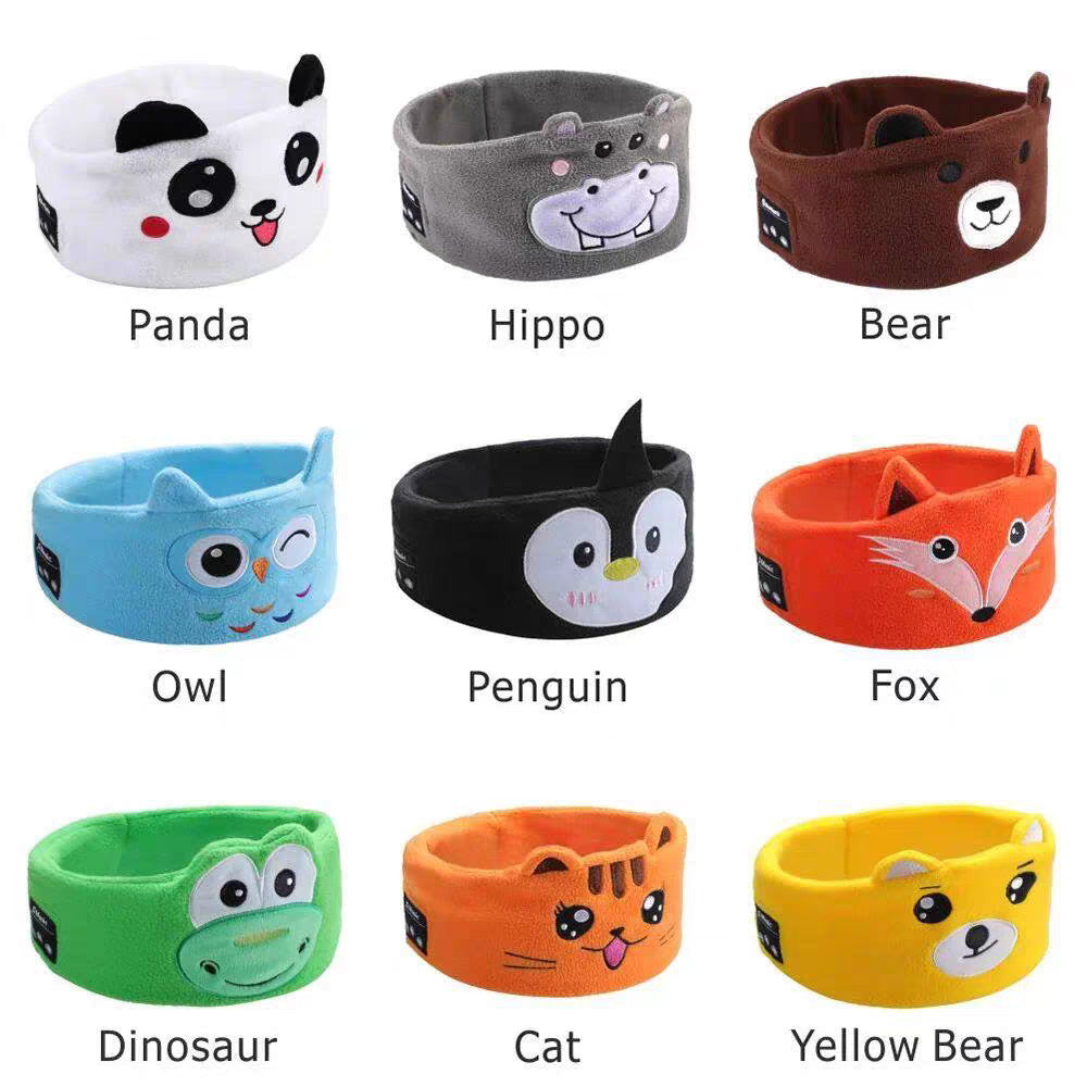Children Cartoon Animal Sleep Bluetooth Headphones with Eye Mask Headband